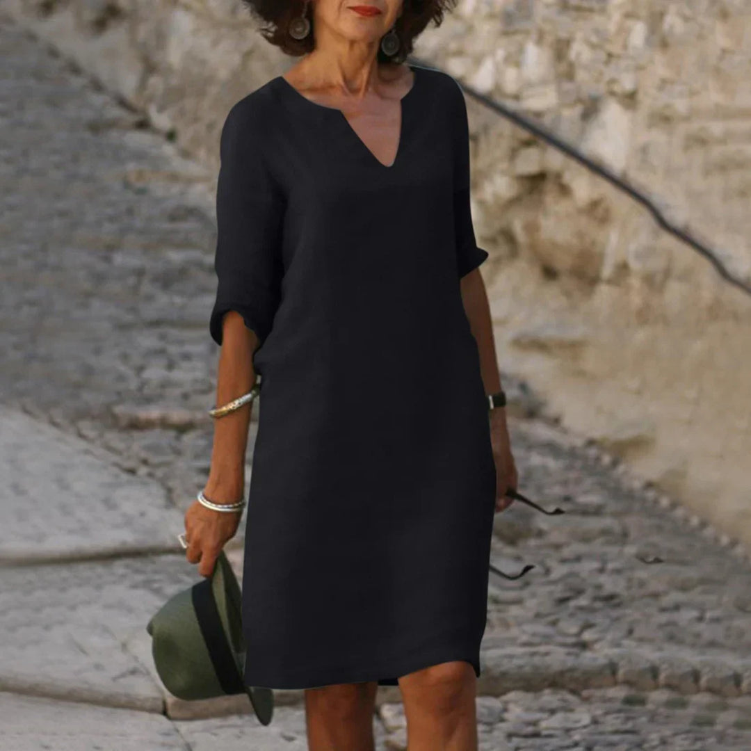 Piper | Women's Casual V-neck Half-Sleeve Shift Dress