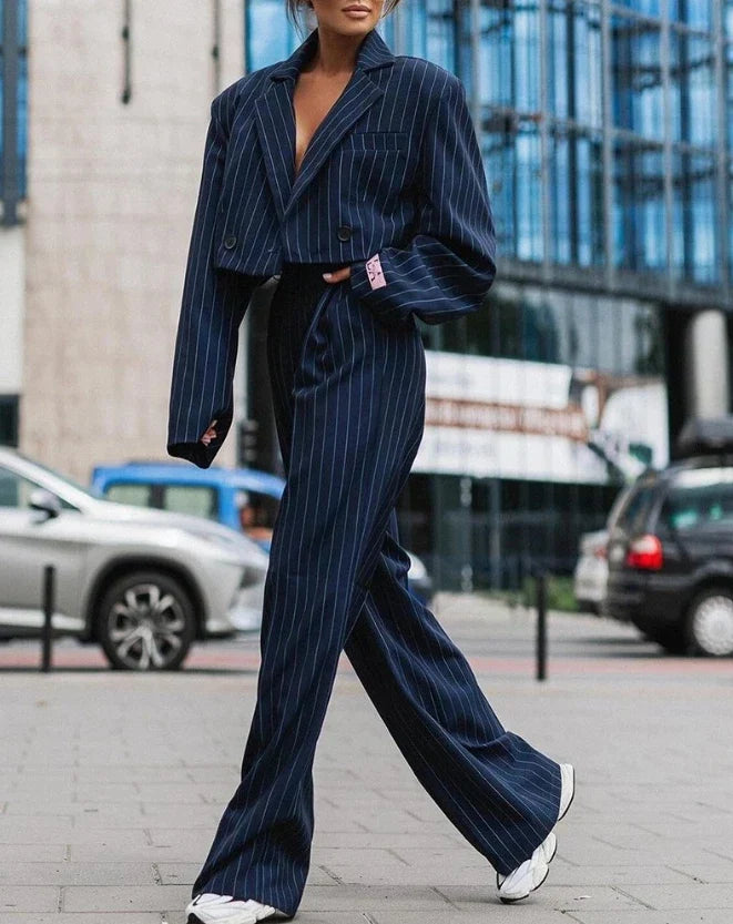 Naomi | Women's Tailored Pinstripe Pant Suit Set