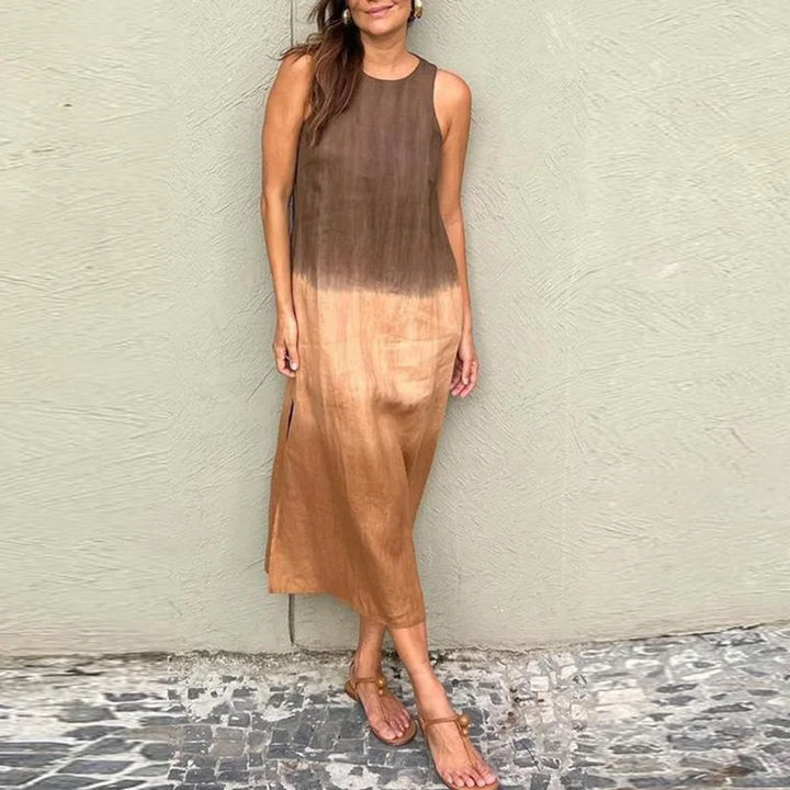 Caroline | Women's Stylish Sleeveless Gradient Summer Dress with Slit