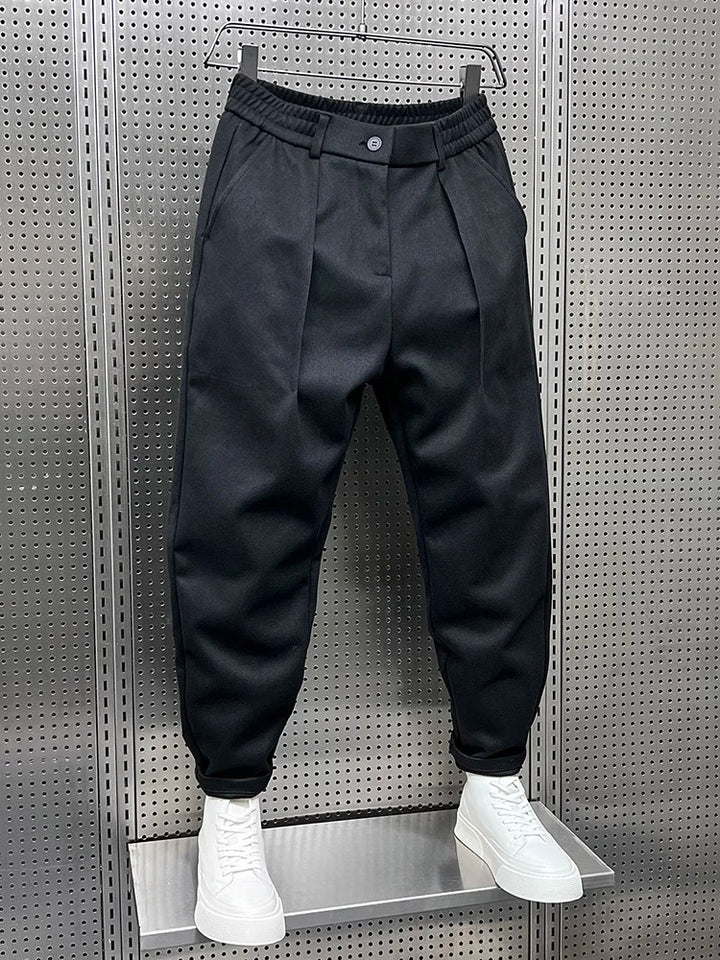 Lucas | Men's Tailored Double-Pleat Tapered Trousers
