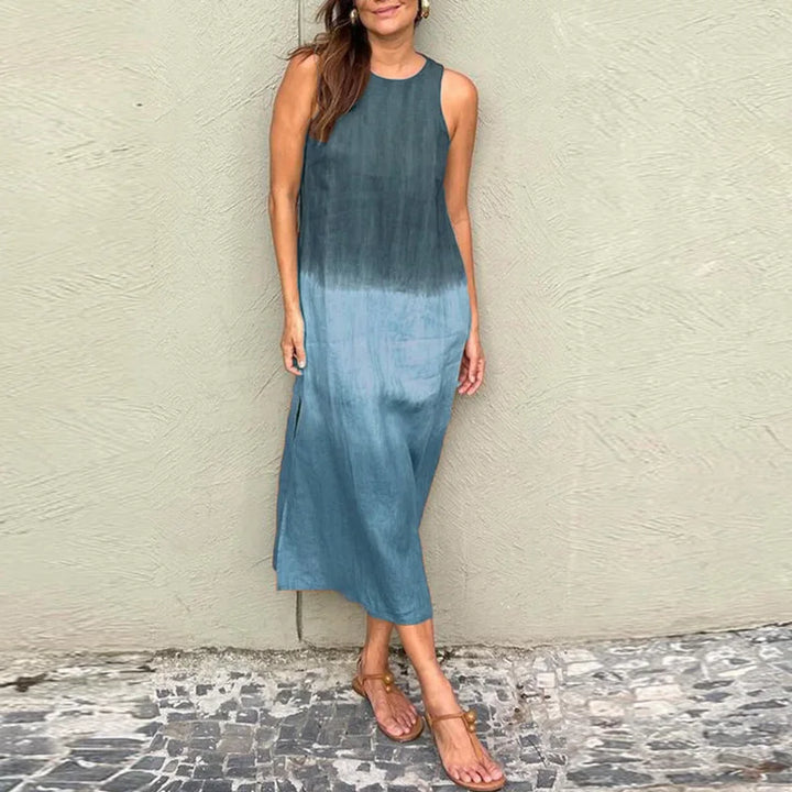 Caroline | Women's Stylish Sleeveless Gradient Summer Dress with Slit