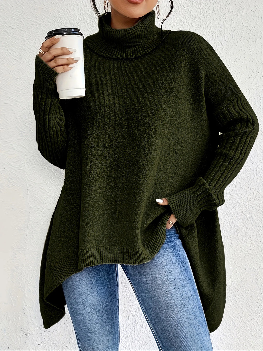 Maren | Women's Cozy Oversized Ribbed Turtleneck Sweater