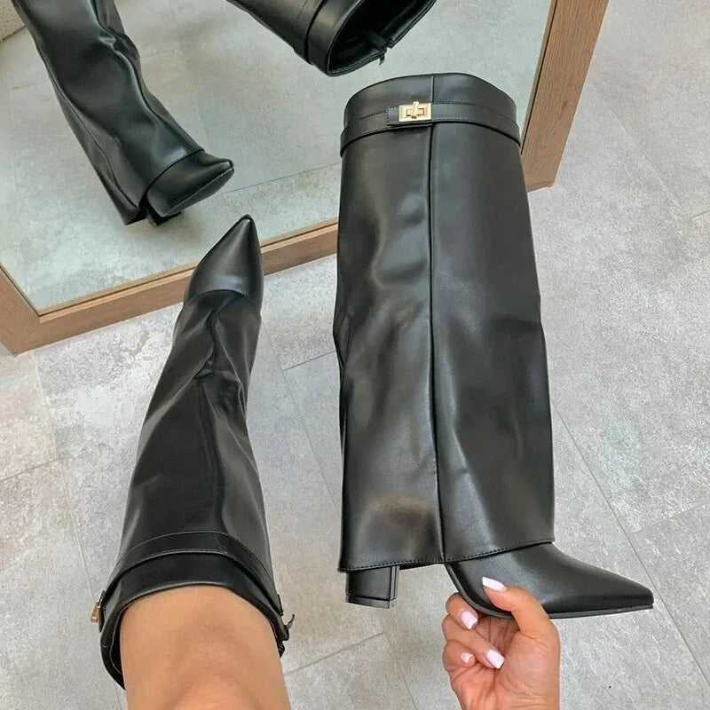 Phoebe | Women's Trendy Chunky Heel Knee-Highs Boots