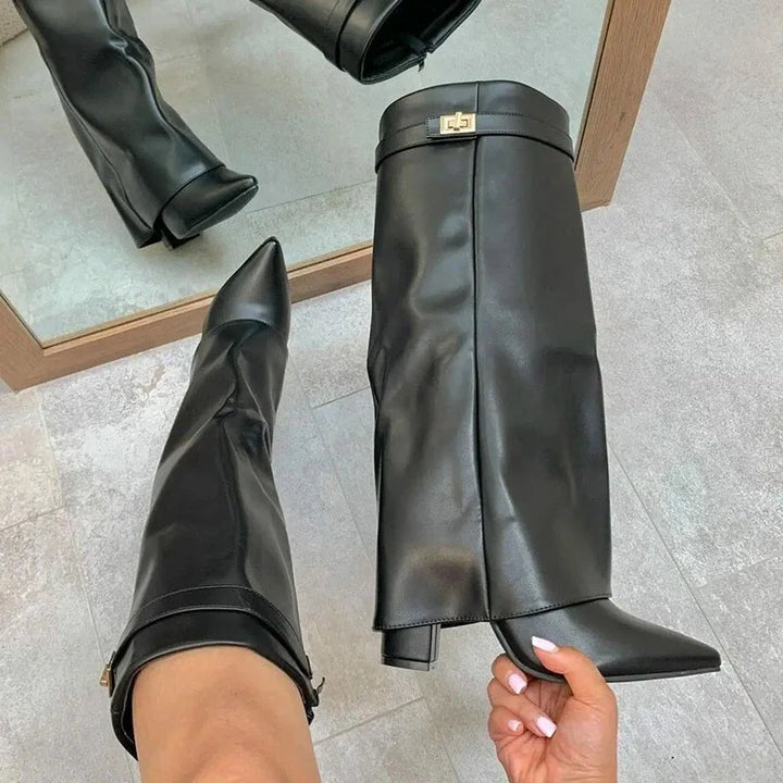 Phoebe | Women's Trendy Chunky Heel Knee-Highs Boots