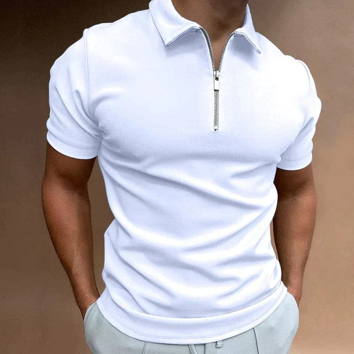 Lucian | Men's Modern Slim-Fit Quarter-Zip Polo Shirt