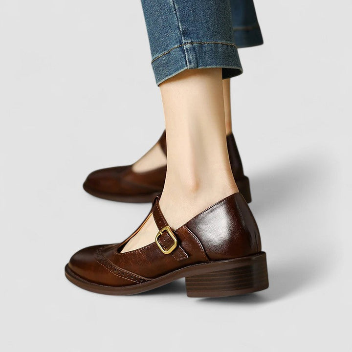 Myla | Women's Leather T-Strap Mary Jane Shoes