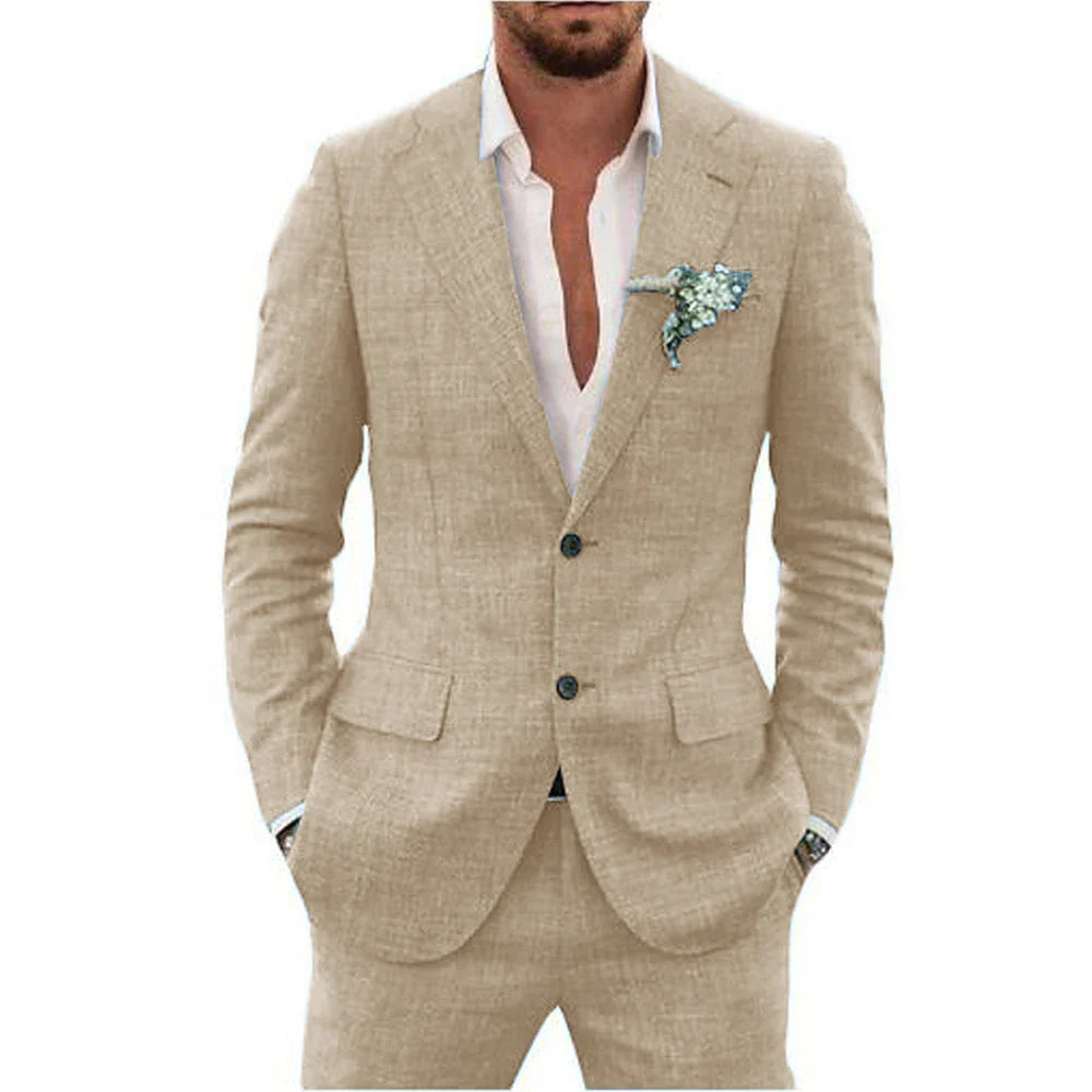 Walker | Men's Lightweight Tailored Two-Piece Linen  Suit