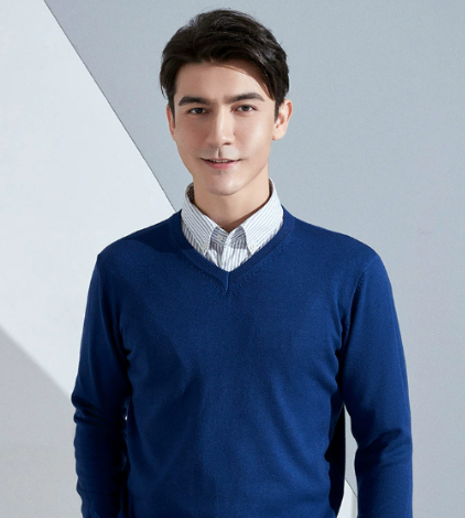Norman | Men's Classic Fine-Knit V-Neck Sweater