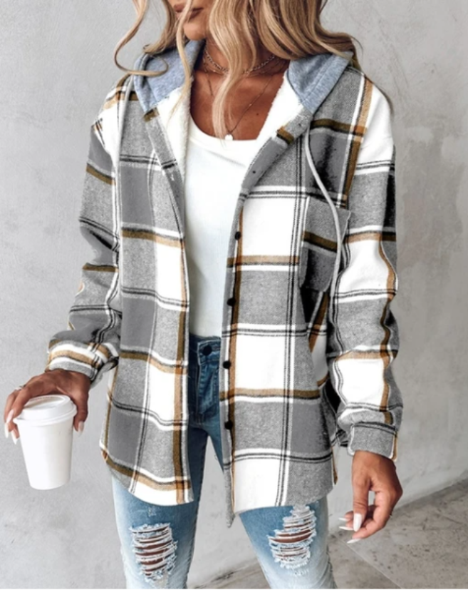 Calla | Women's Casual Plaid Hooded Winter Jacket