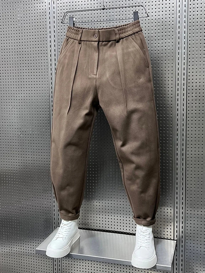 Lucas | Men's Tailored Double-Pleat Tapered Trousers