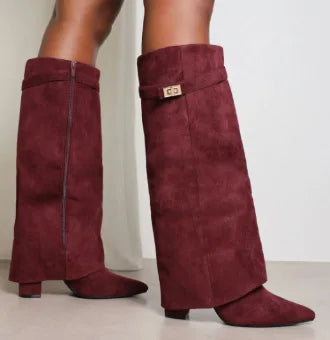 Phoebe | Women's Trendy Chunky Heel Knee-Highs Boots