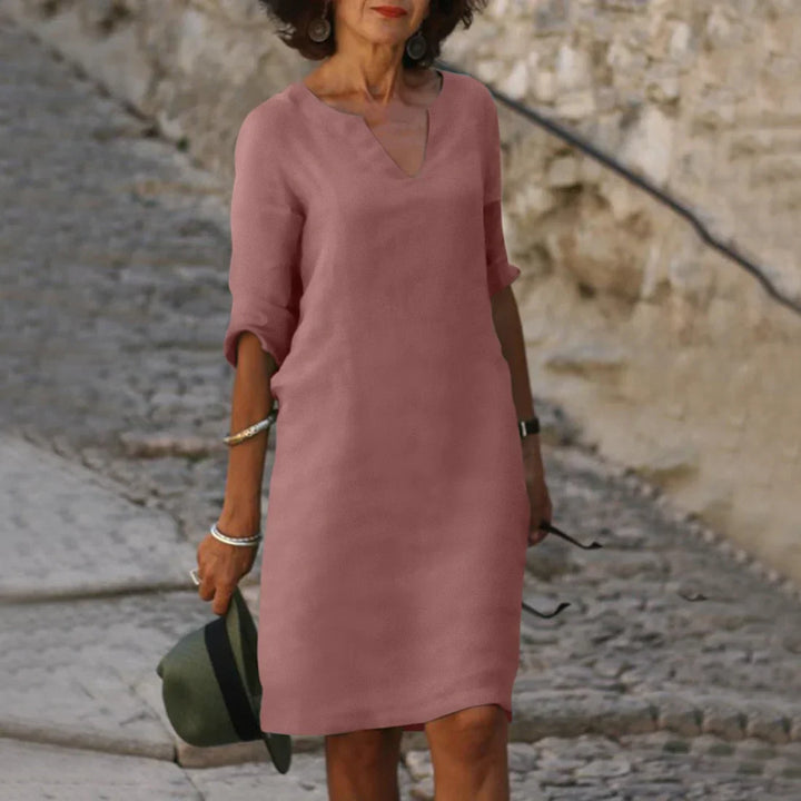 Piper | Women's Casual V-neck Half-Sleeve Shift Dress