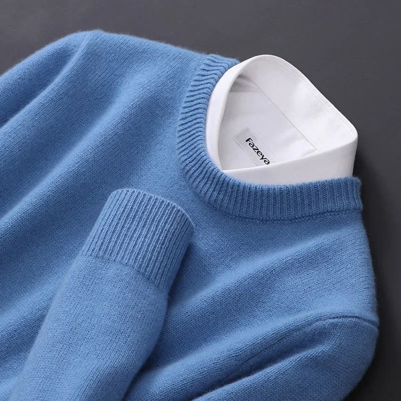 Dexter| Men's Classic Ribbed Crewneck Cashmire Sweater