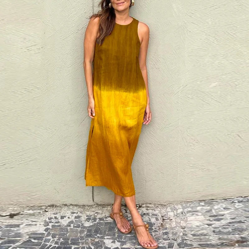Caroline | Women's Stylish Sleeveless Gradient Summer Dress with Slit