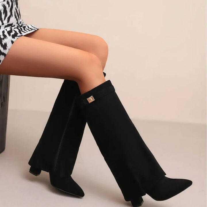 Phoebe | Women's Trendy Chunky Heel Knee-Highs Boots