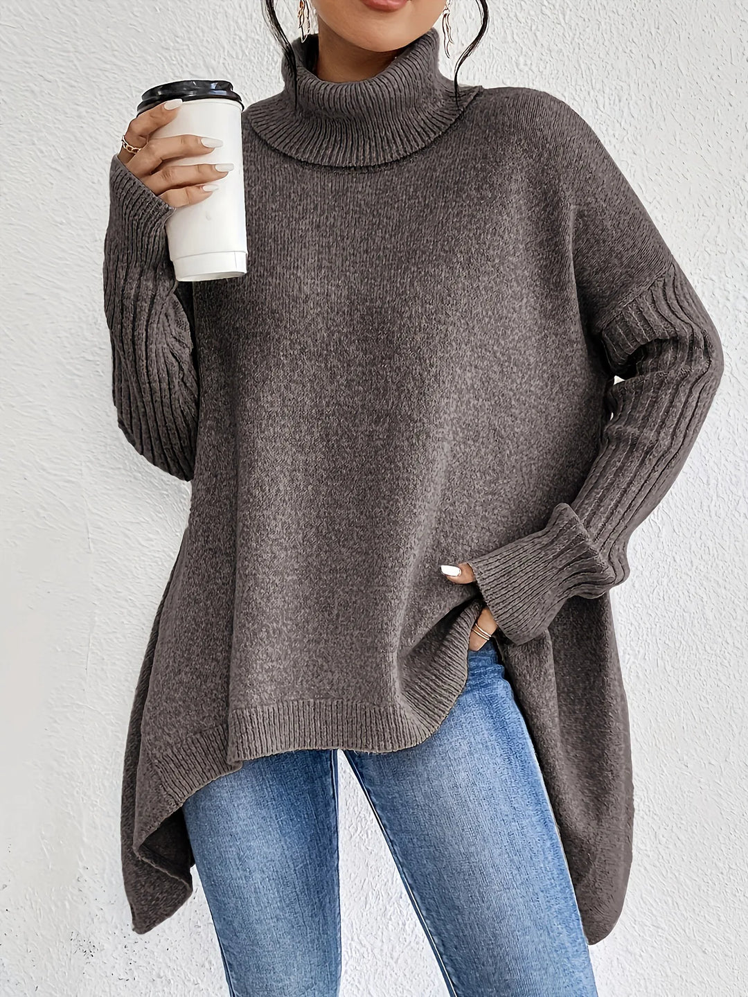 Maren | Women's Cozy Oversized Ribbed Turtleneck Sweater