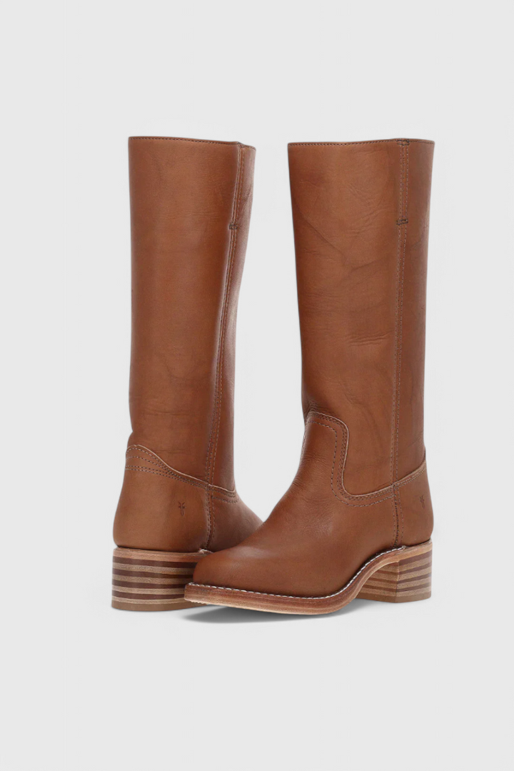 Nora | Women's Mid-Calf Leather Boot with Block Heel