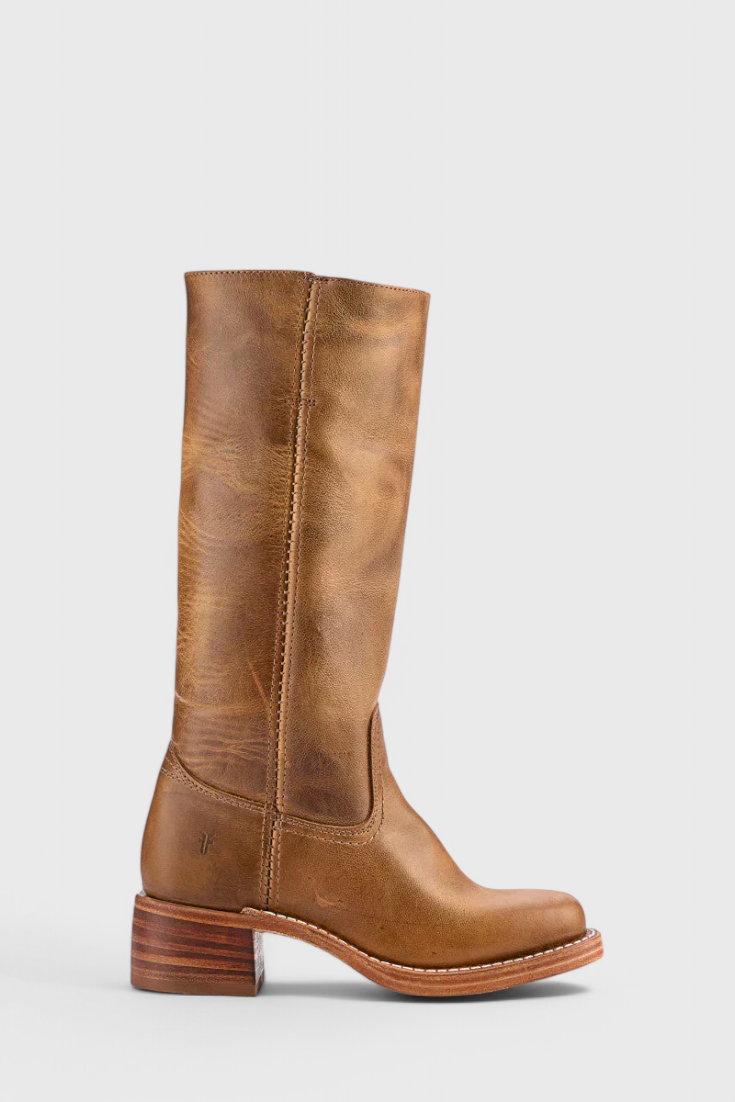 Nora | Women's Mid-Calf Leather Boot with Block Heel