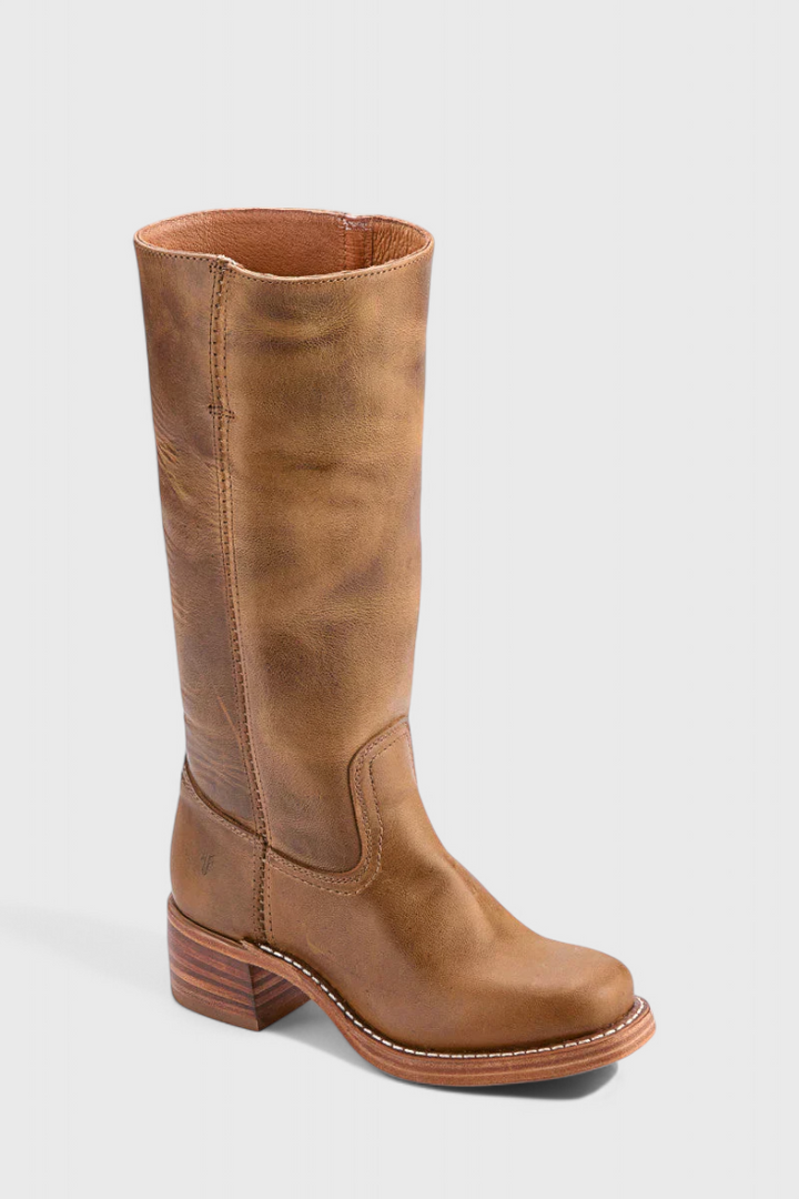 Nora | Women's Mid-Calf Leather Boot with Block Heel