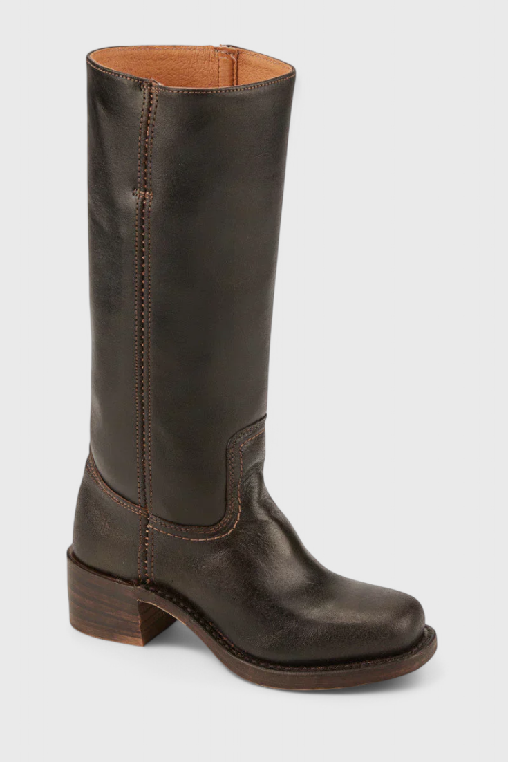 Nora | Women's Mid-Calf Leather Boot with Block Heel