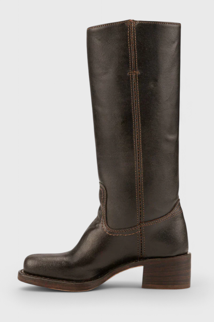 Nora | Women's Mid-Calf Leather Boot with Block Heel