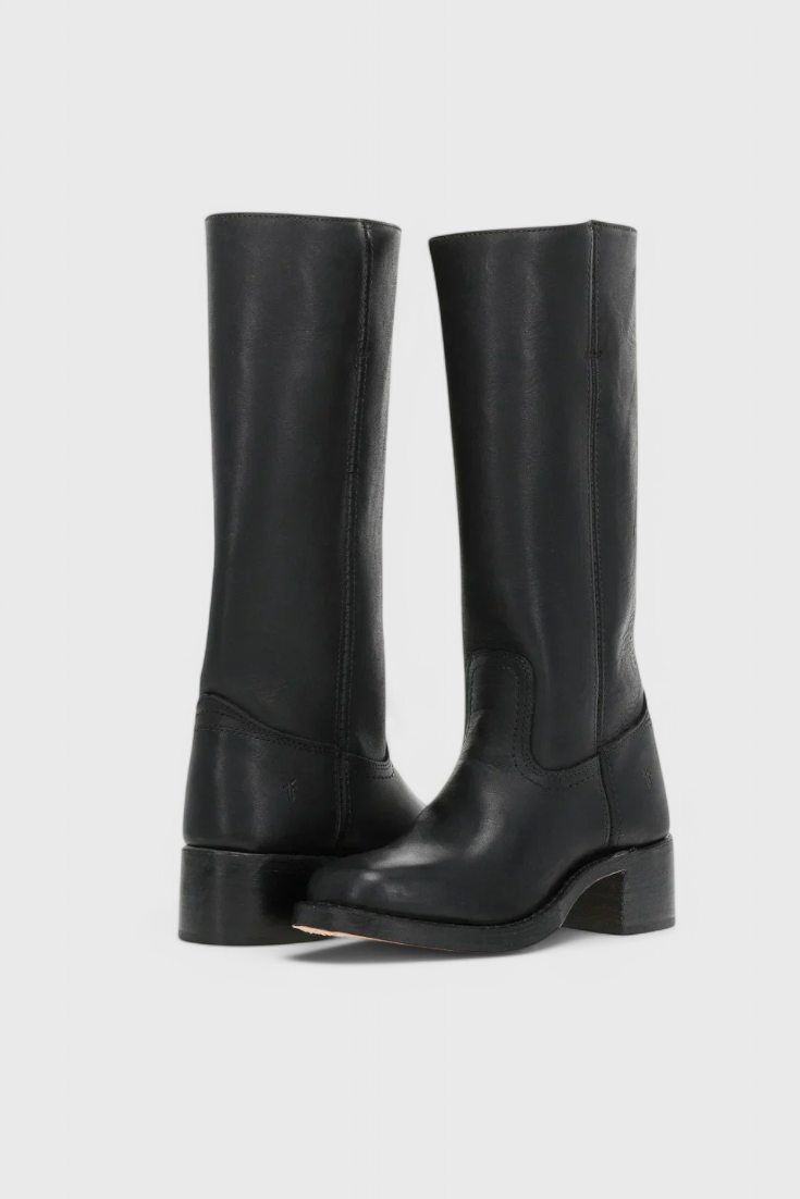 Nora | Women's Mid-Calf Leather Boot with Block Heel
