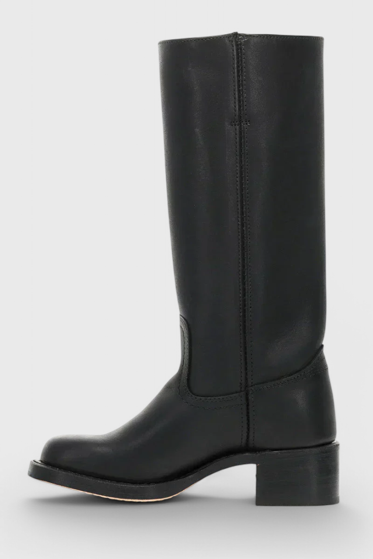 Nora | Women's Mid-Calf Leather Boot with Block Heel