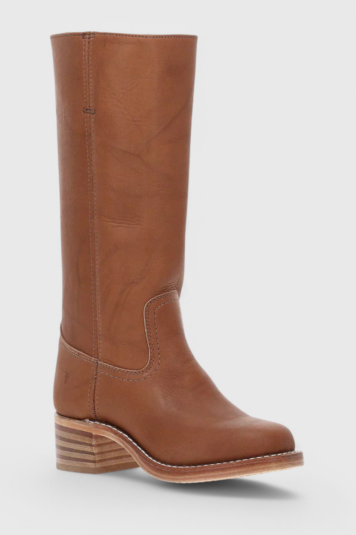 Nora | Women's Mid-Calf Leather Boot with Block Heel