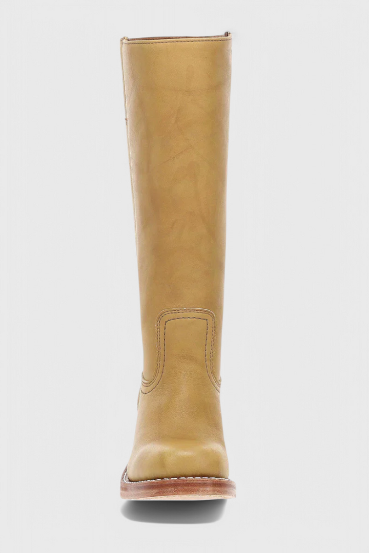 Nora | Women's Mid-Calf Leather Boot with Block Heel