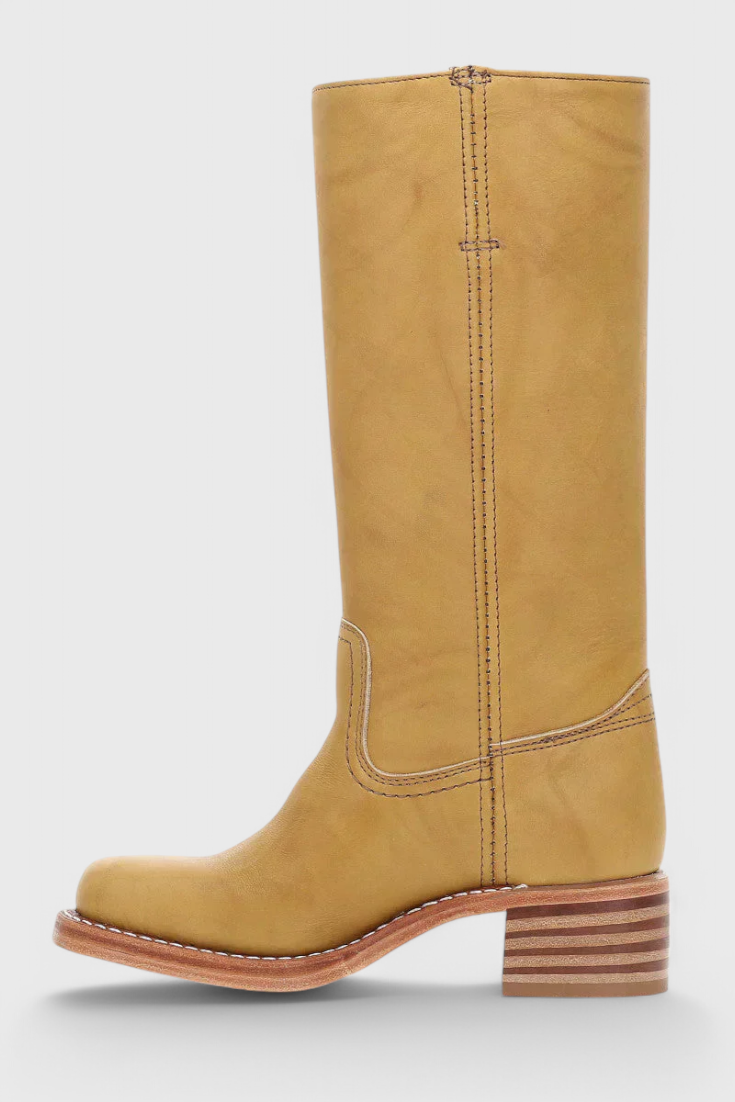 Nora | Women's Mid-Calf Leather Boot with Block Heel