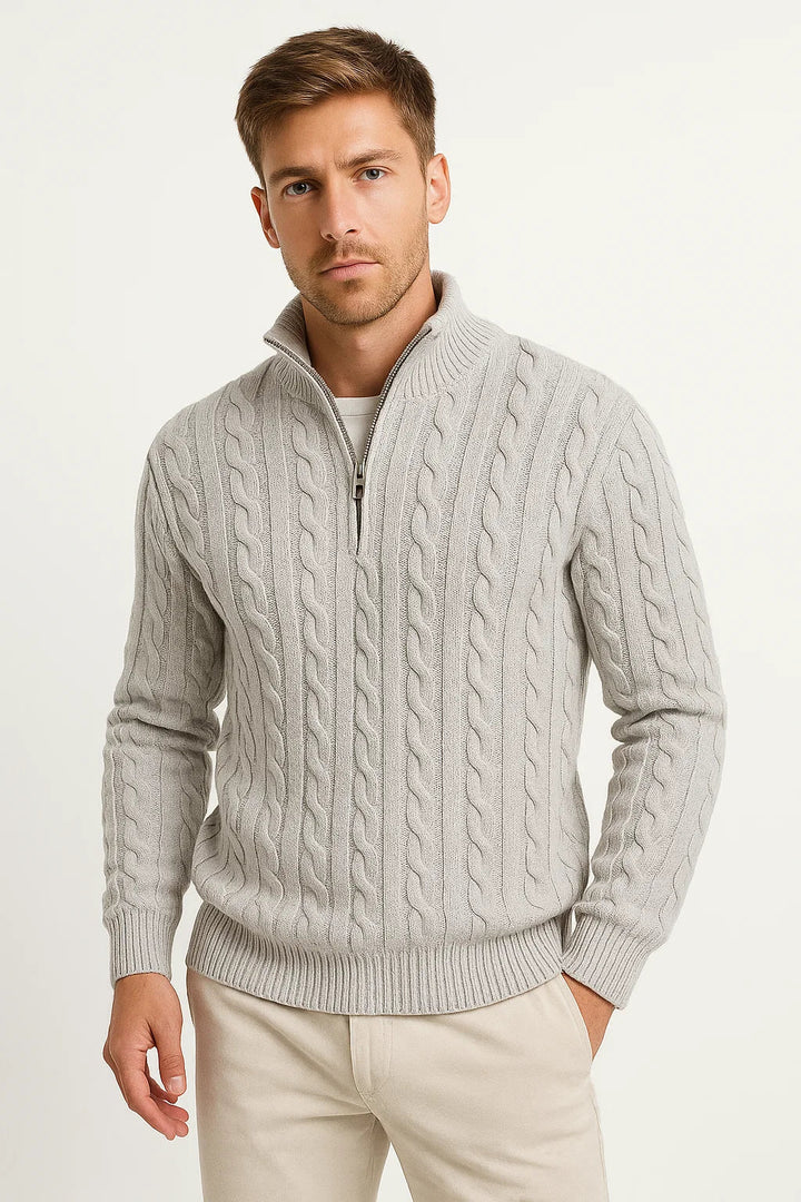 Jonah | Men's Classic Cable-Knit Quarter-Zip Sweater