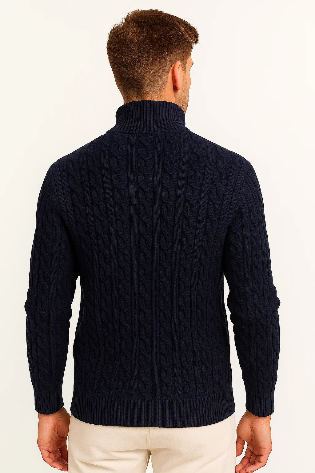 Jonah | Men's Classic Cable-Knit Quarter-Zip Sweater