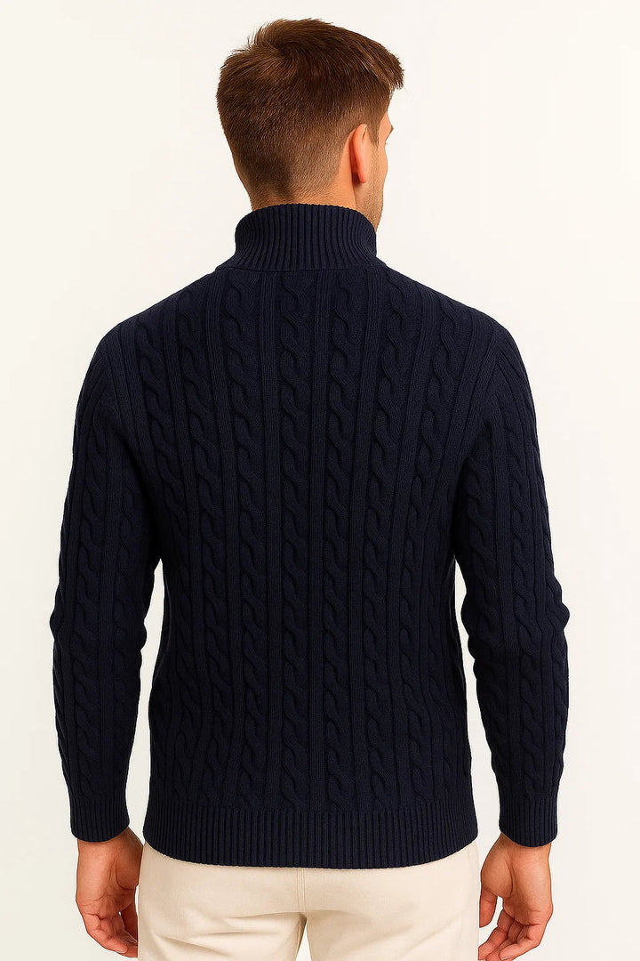 Jonah | Men's Classic Cable-Knit Quarter-Zip Sweater