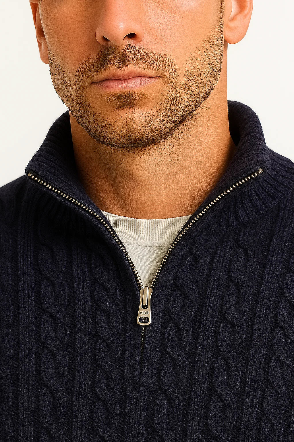 Jonah | Men's Classic Cable-Knit Quarter-Zip Sweater
