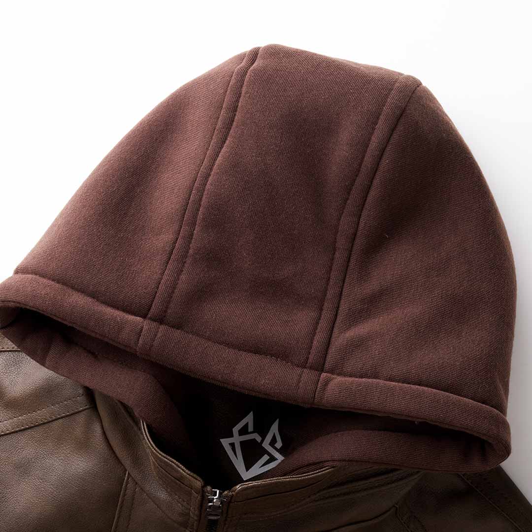 Xander | Men's Hooded Leather Bomber Jacket