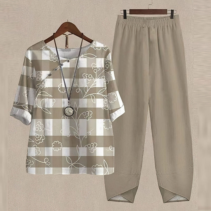 Adeline | Women's Chic Summer Button-Down & Palazzo Pant Set