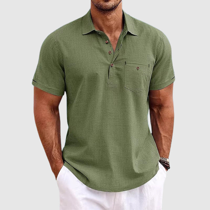 Dallas | Men's Casual Short-Sleeve Linen Polo Shirt