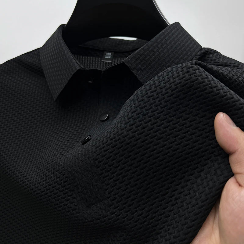 Alfie | Men's Modern Textured Basketweave Polo Shirt