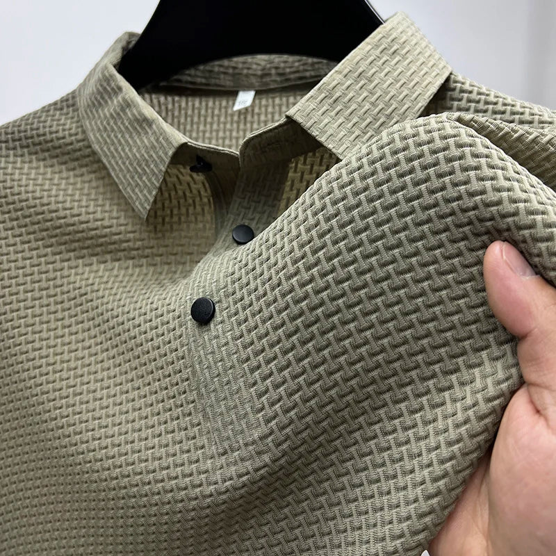 Alfie | Men's Modern Textured Basketweave Polo Shirt