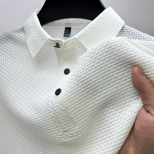 Alfie | Men's Modern Textured Basketweave Polo Shirt