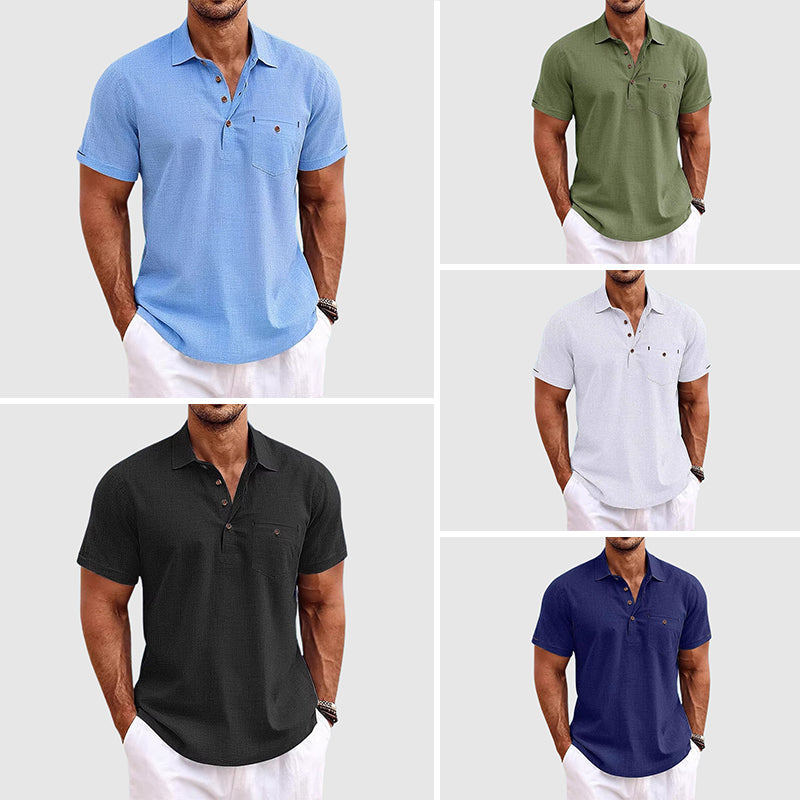 Dallas | Men's Casual Short-Sleeve Linen Polo Shirt