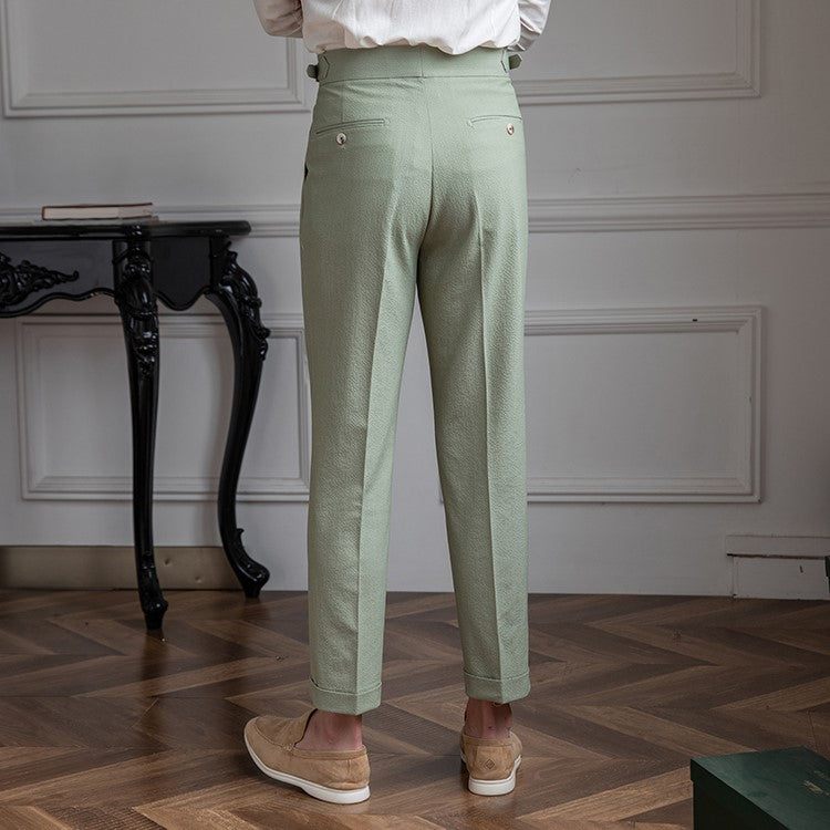 Marcus | Men's Tailored High-Waist Pleated Trousers