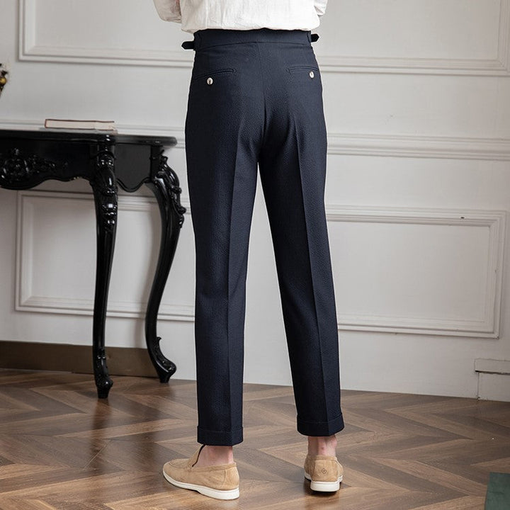 Marcus | Men's Tailored High-Waist Pleated Trousers