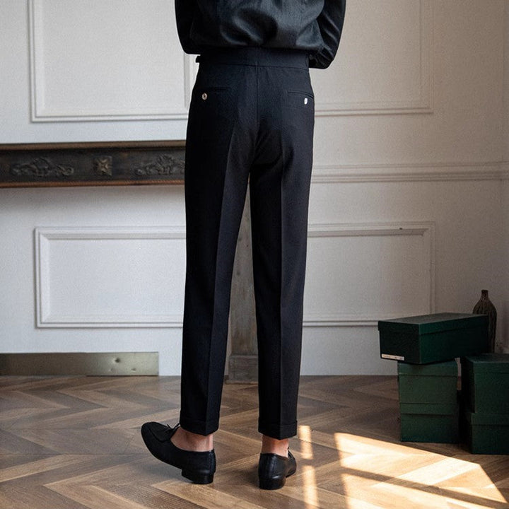 Marcus | Men's Tailored High-Waist Pleated Trousers
