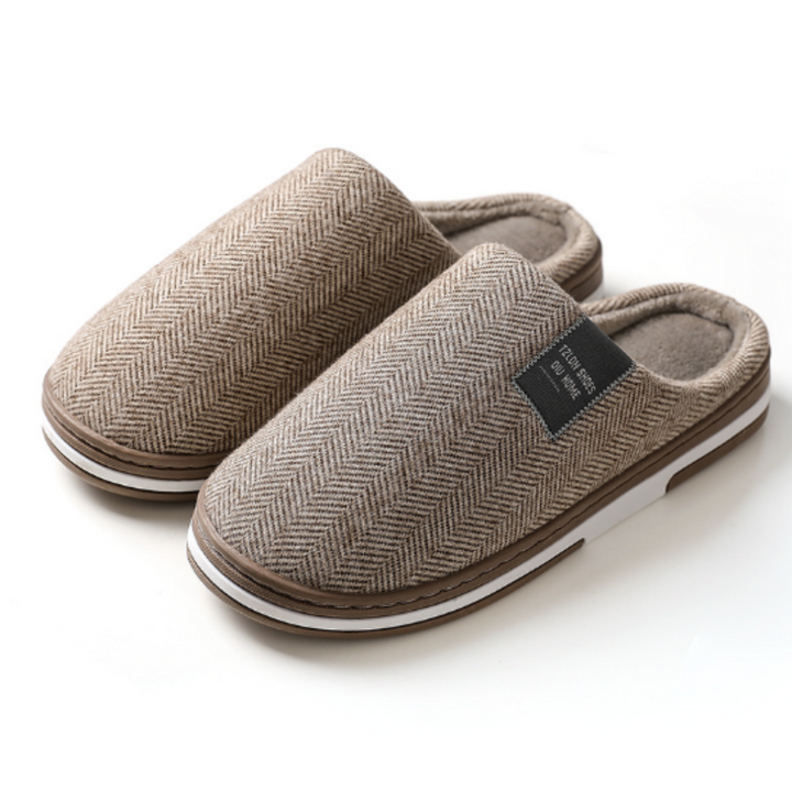 Ian | Men's Plush Herringbone Indoor Slippers