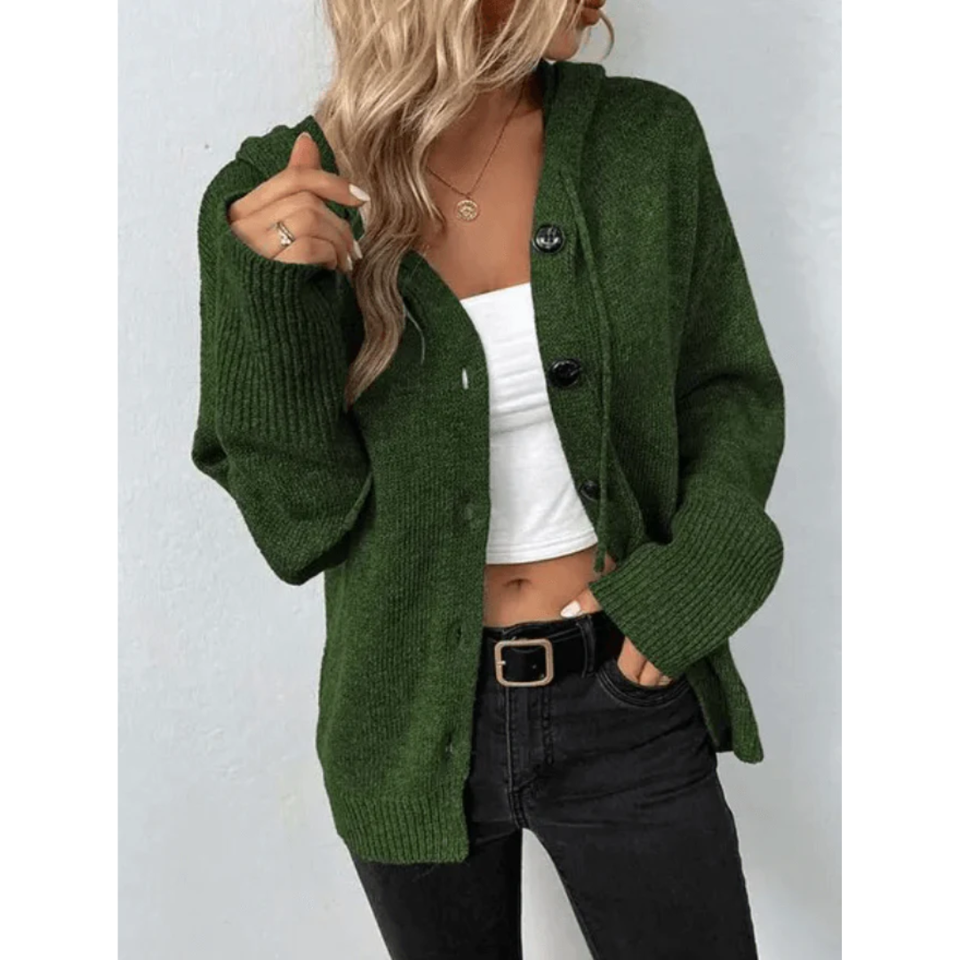 Maisie | Women's Cozy Cable-Knit Hooded Cardigan
