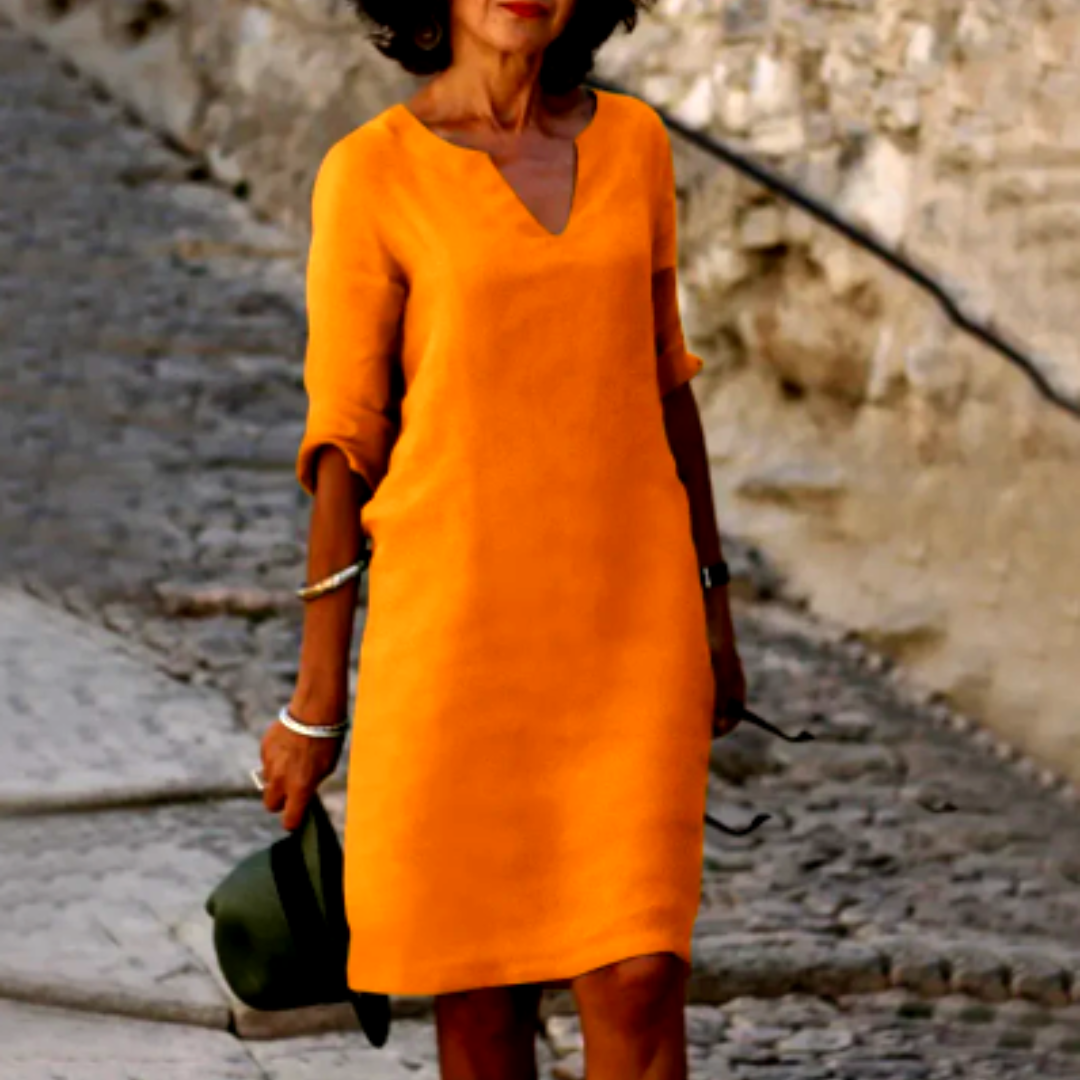 Piper | Women's Casual V-neck Half-Sleeve Shift Dress