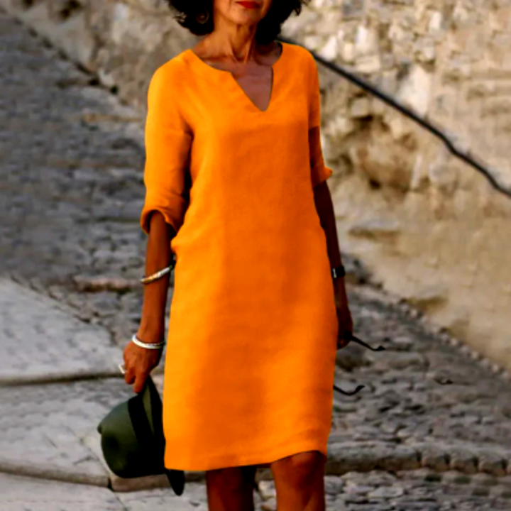 Piper | Women's Casual V-neck Half-Sleeve Shift Dress