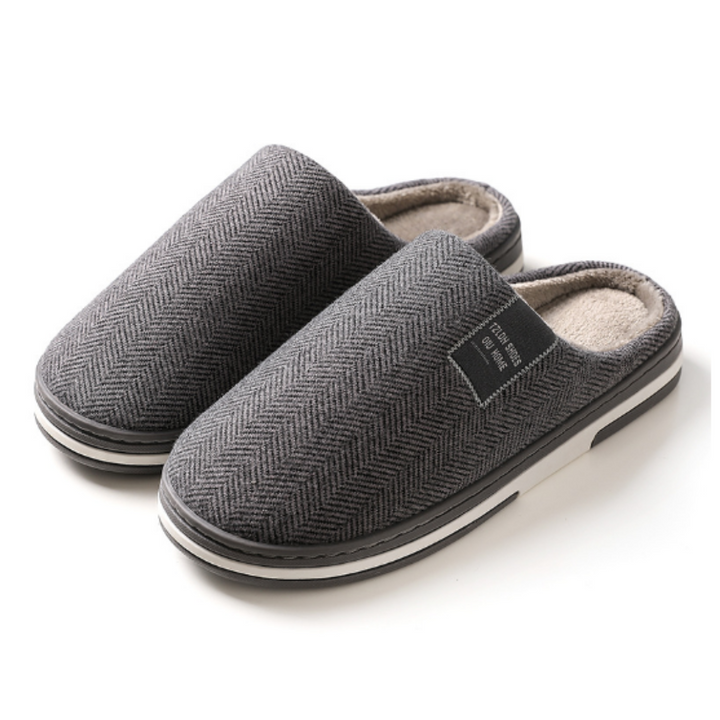 Ian | Men's Plush Herringbone Indoor Slippers