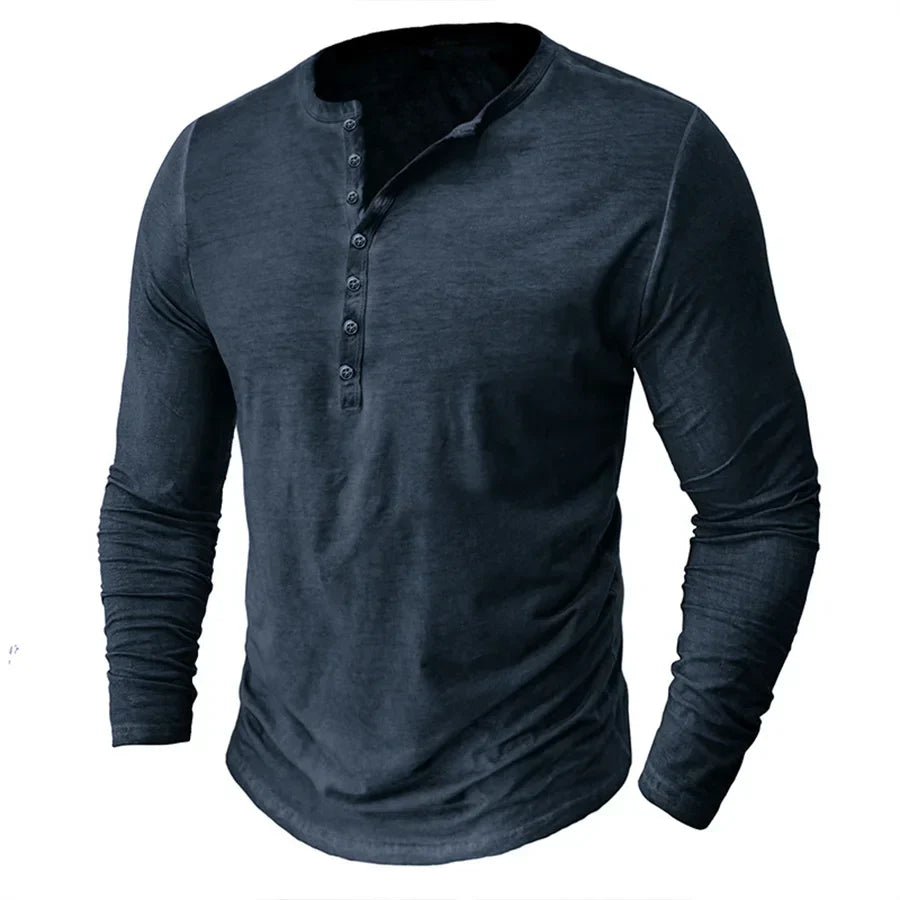 Cooper | Men's Casual Slim-Fit Cotton Henley Shirt